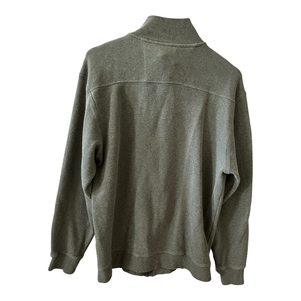 Timberland Men’s Full Zip Olive Green Logo Sweater Size Large - Picture 4 of 10